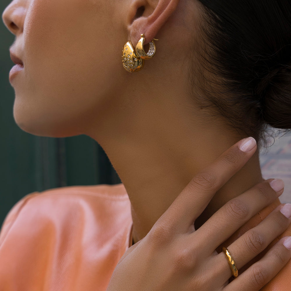 Fairley | Crystal Flared Midi Hoops - Dutch Hideout