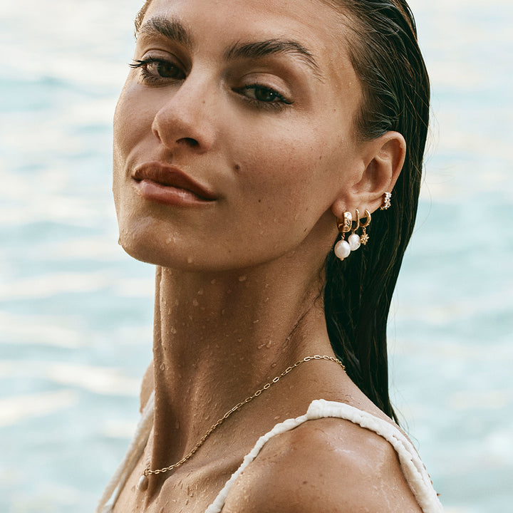 Fairley | Scatter Baguette Pearl Drops