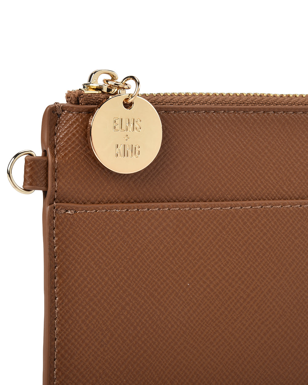 Elms + King | Flat Pouch | Tan Saffiano - Dutch Hideout