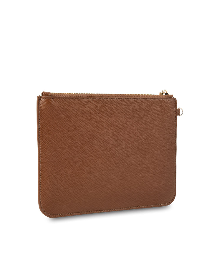 Elms + King | Flat Pouch | Tan Saffiano - Dutch Hideout