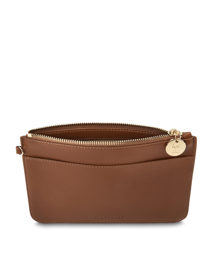 Elms + King | Flat Pouch | Tan Saffiano - Dutch Hideout