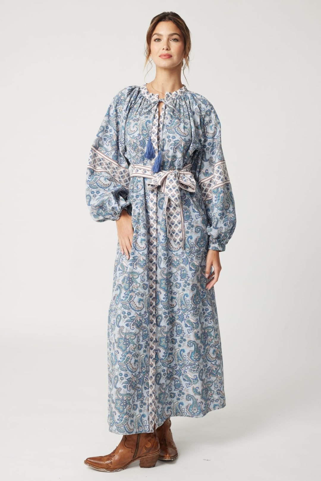 Miss June Paris | Kim Maxi Dress | Light Blue Mixte