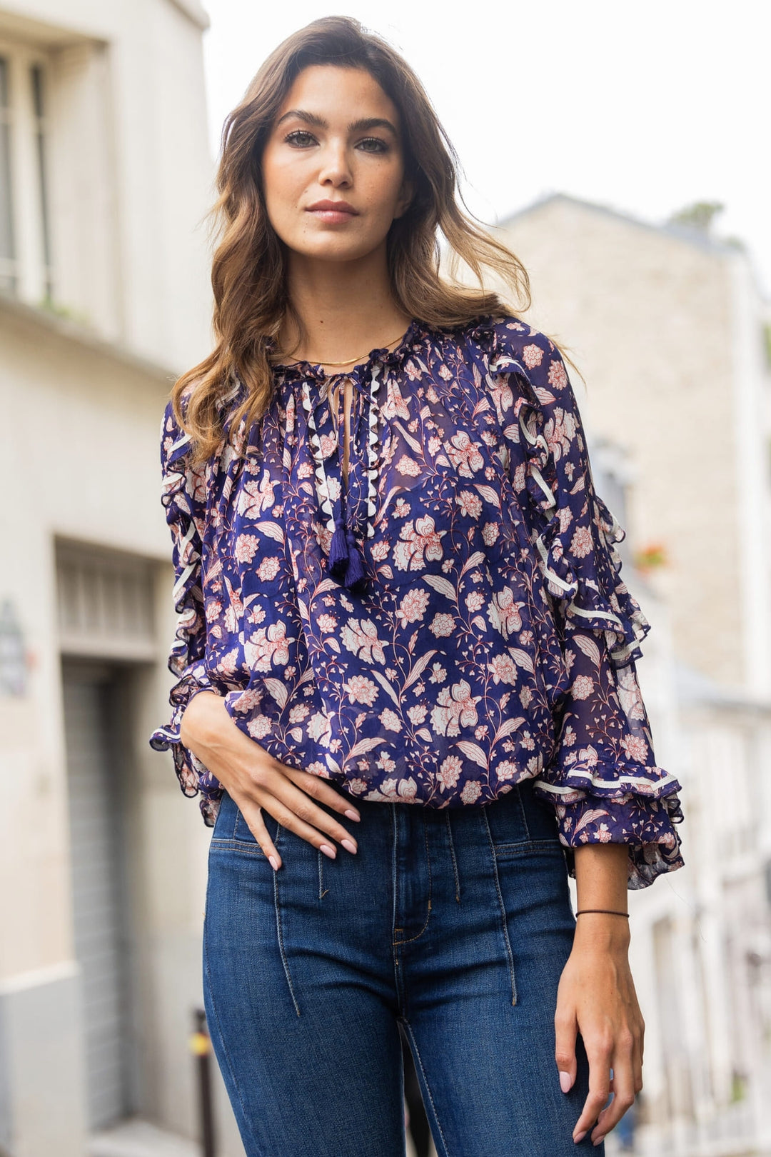 Miss June Paris | Romane Blouse | Navy