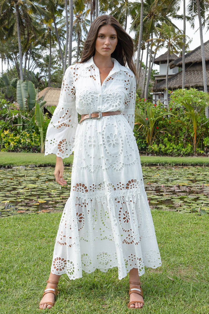 Miss June Paris | Ruby Long Dress | White