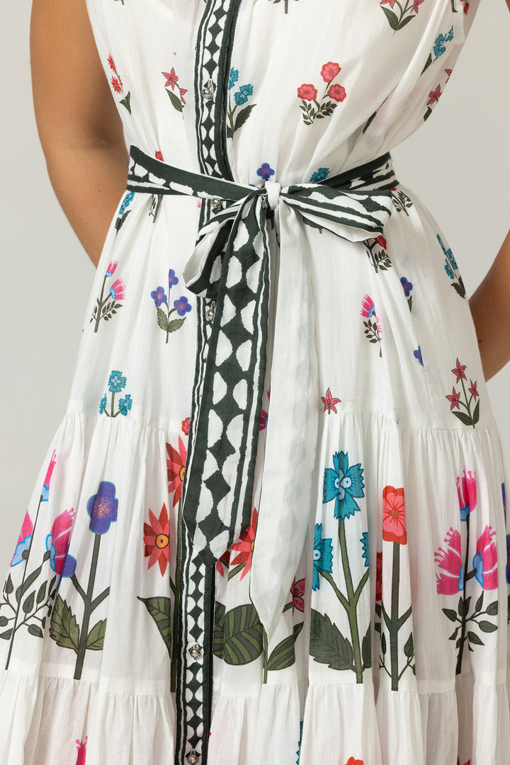 Miss June Paris | Miri Long Dress | White multicolour