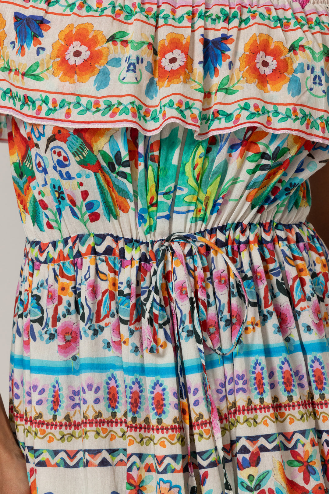 Miss June Paris | Yalla Long Dress | White multicolour