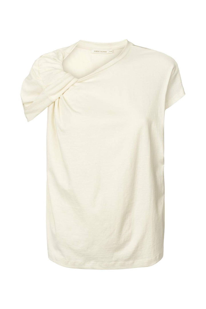 Rabens Saloner | Hea Vintage Cotton Draped Tee | Chalk