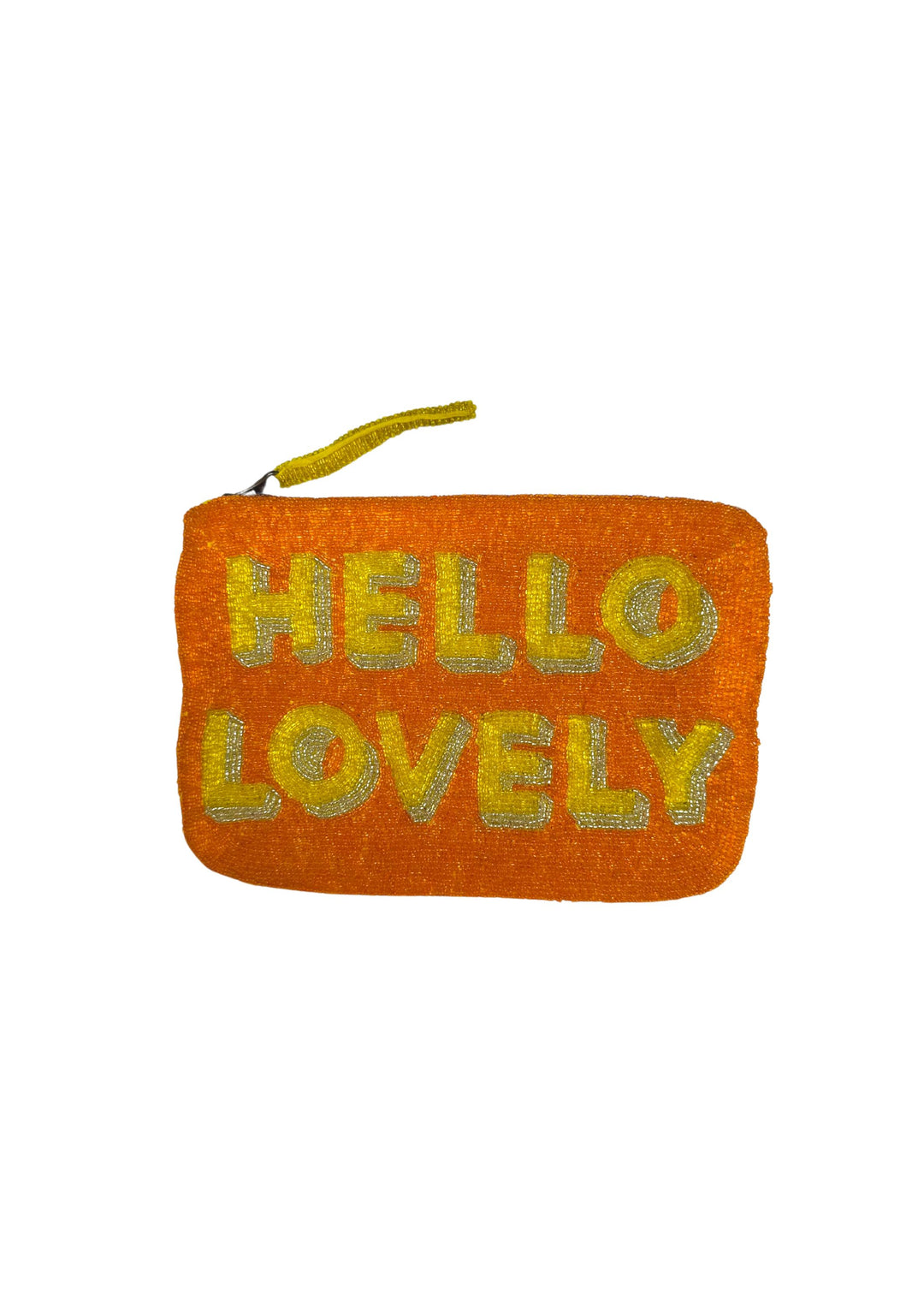 The Jacksons | Hello Lovely Orange & Yellow Handmade Beaded Clutch