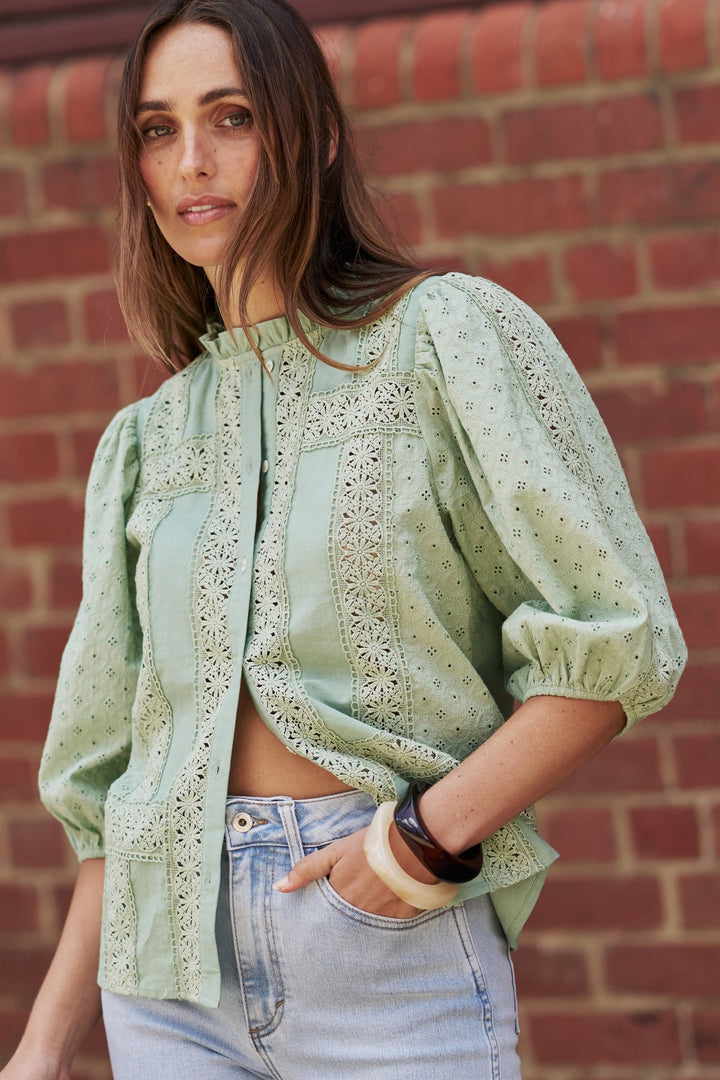 KIREINA | Isabella Shirt - Grape Green