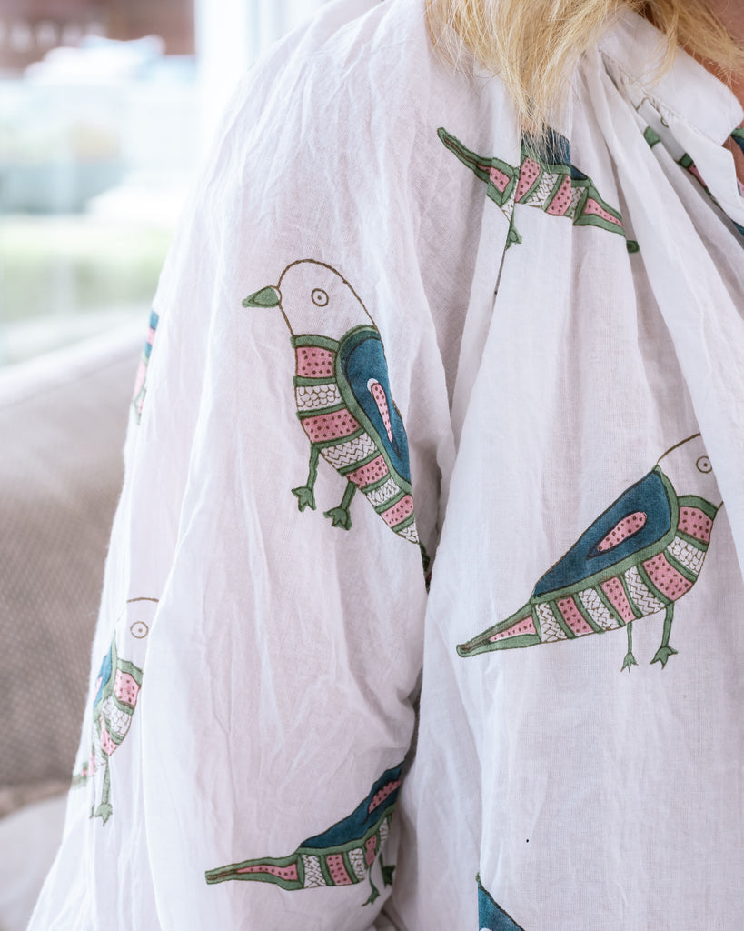 Mandalay Designs | Birdy top - White Multi