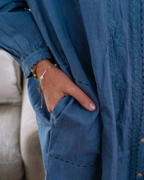 Mandalay Designs | Flower Trail Shirtmaker - Dusty Blue