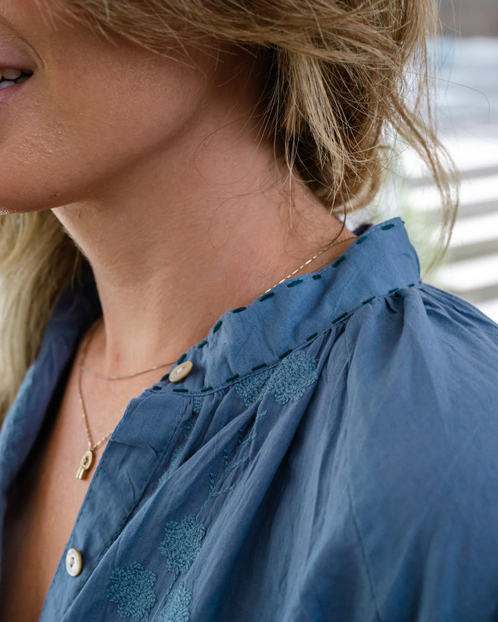 Mandalay Designs | Flower Trail Shirtmaker - Dusty Blue