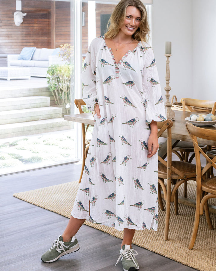 Mandalay Designs | Birdy Maxi - White/Multi