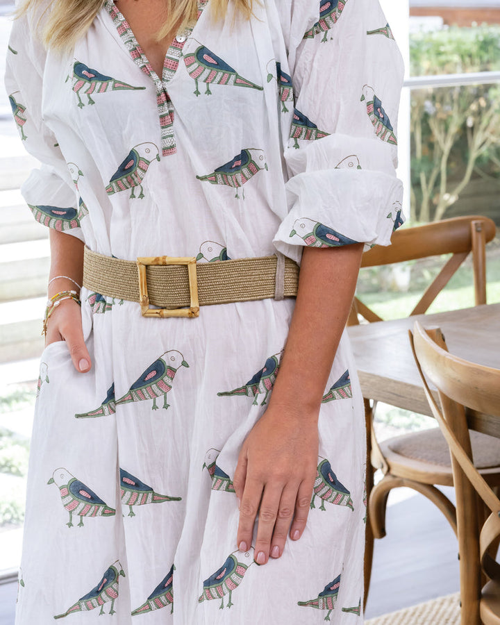 Mandalay Designs | Birdy Maxi - White/Multi
