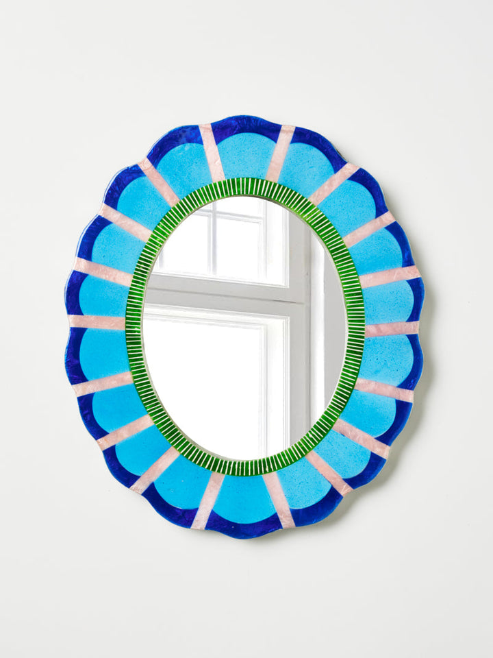 Jones & Co | Bloom Nouveau Blue Mirror