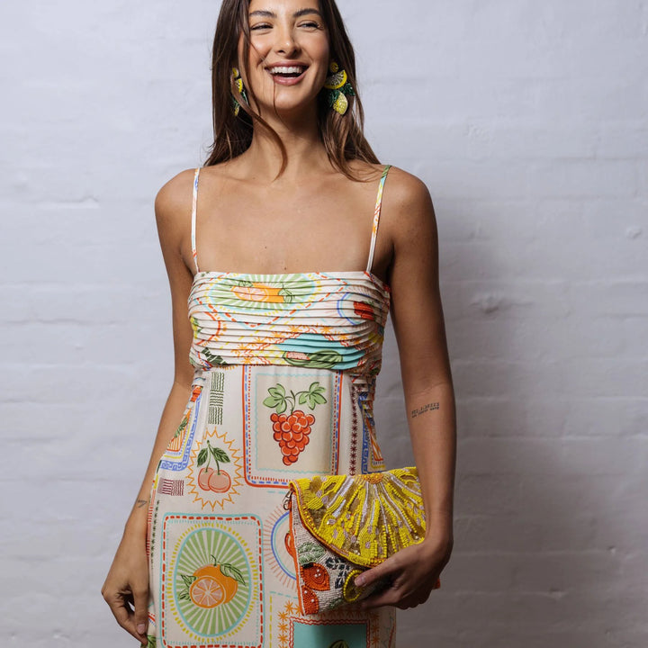 Zoda I Beaded purse sliced lemon