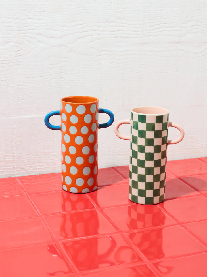 Jones & Co - Green Check Bud Vase