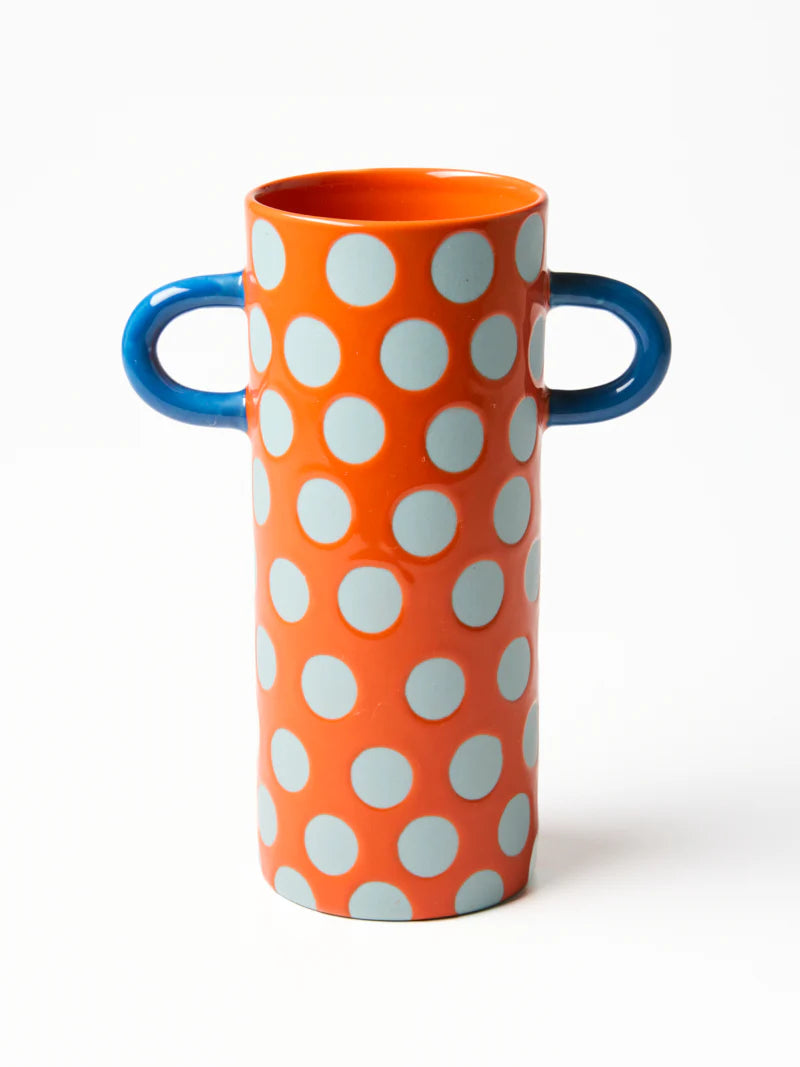 Jones & Co - Blue Red Spot Bud Vase