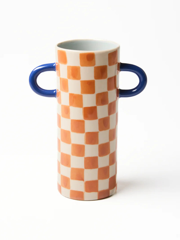 Jones & Co - Tan Check Bud Vase