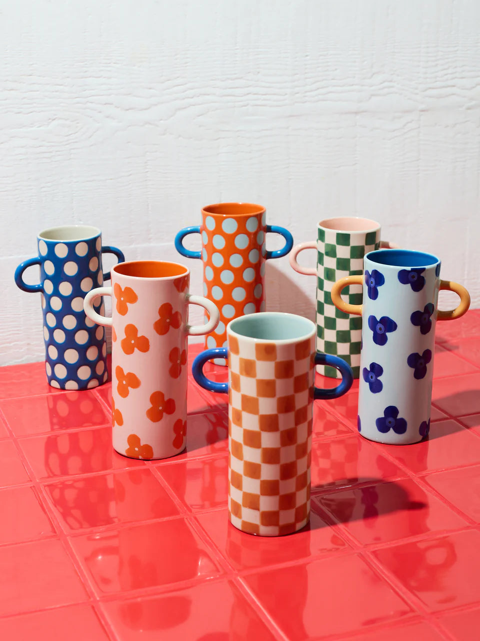 Jones & Co - Tan Check Bud Vase