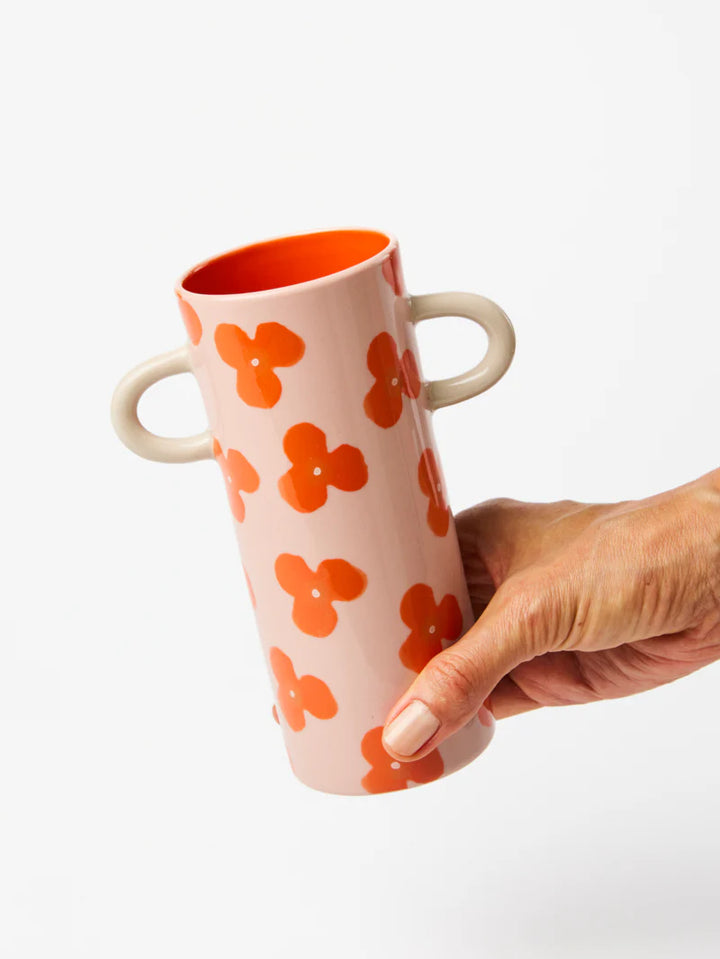 Jones & Co - Pink Red Floral Bud Vase