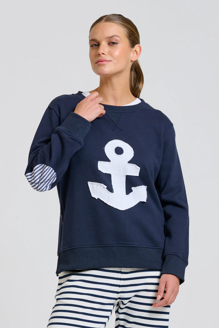 EST Classic Zipside Sweatshirt Nautical - Navy/White