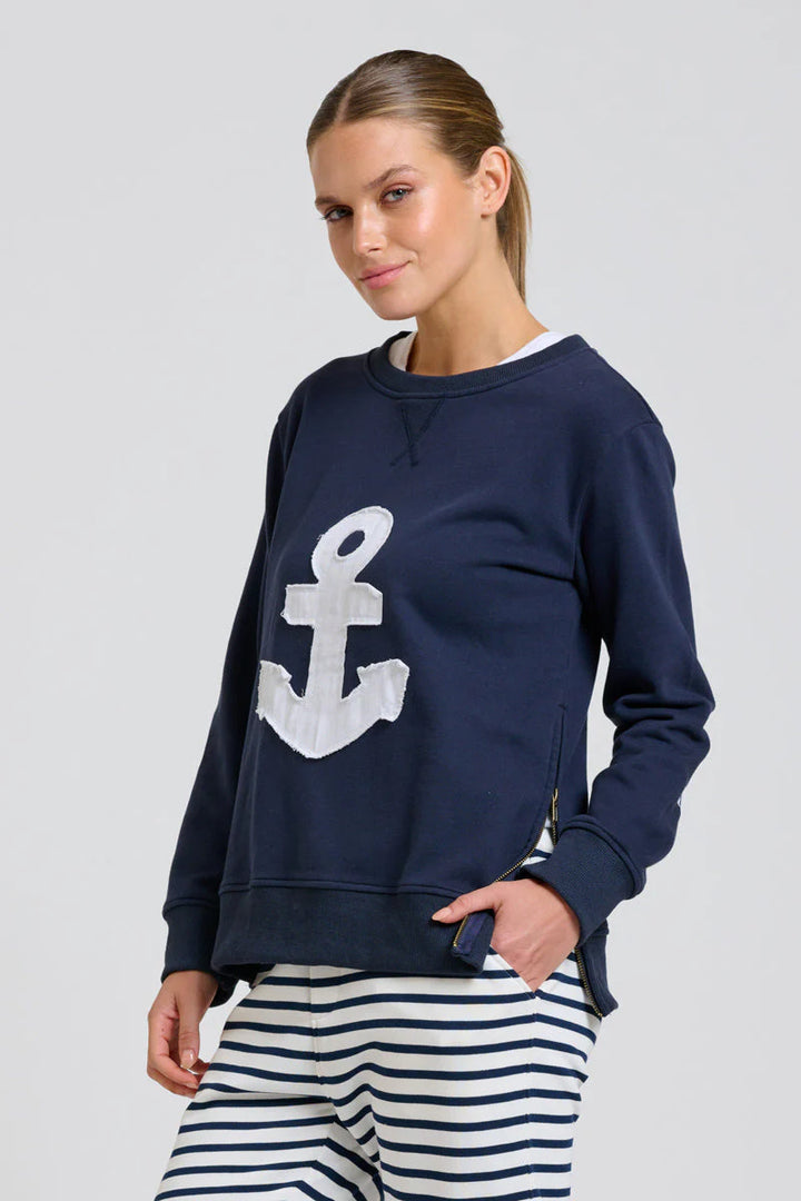 EST Classic Zipside Sweatshirt Nautical - Navy/White