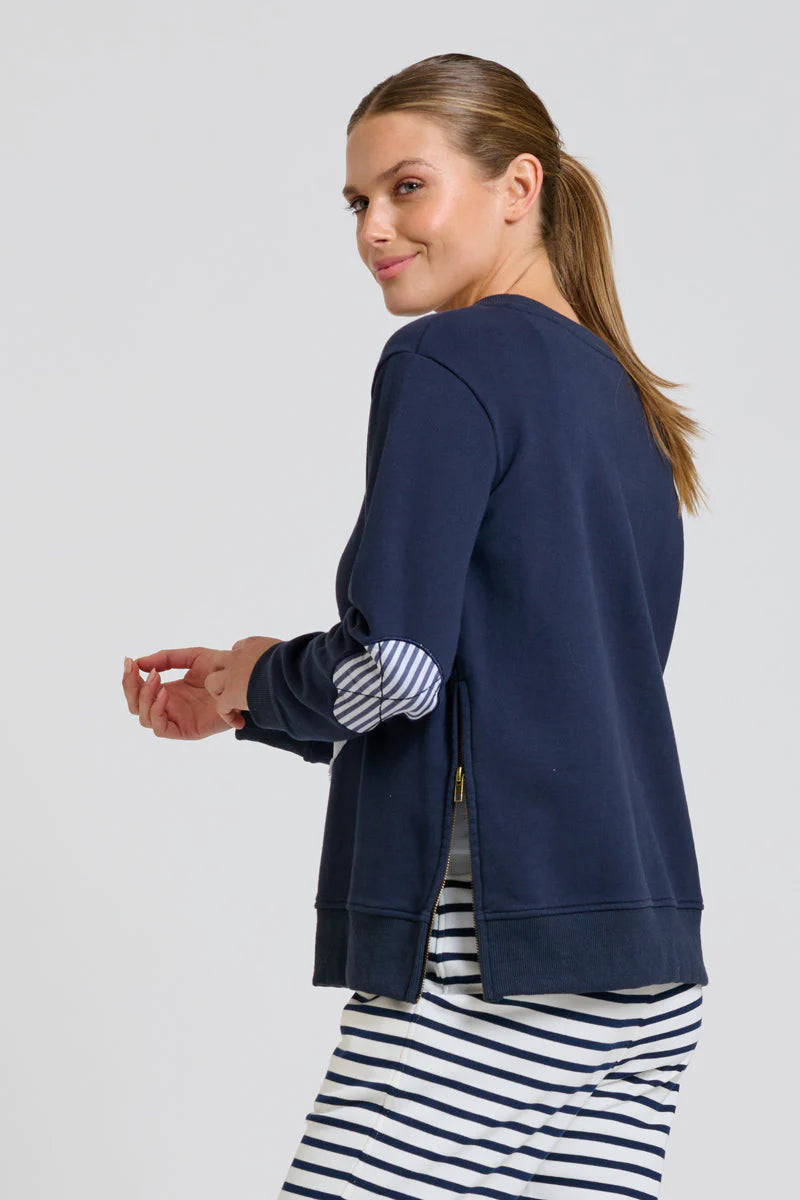 EST Classic Zipside Sweatshirt Nautical - Navy/White