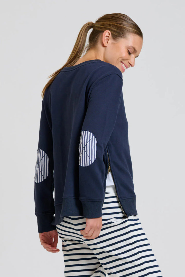 EST Classic Zipside Sweatshirt Nautical - Navy/White