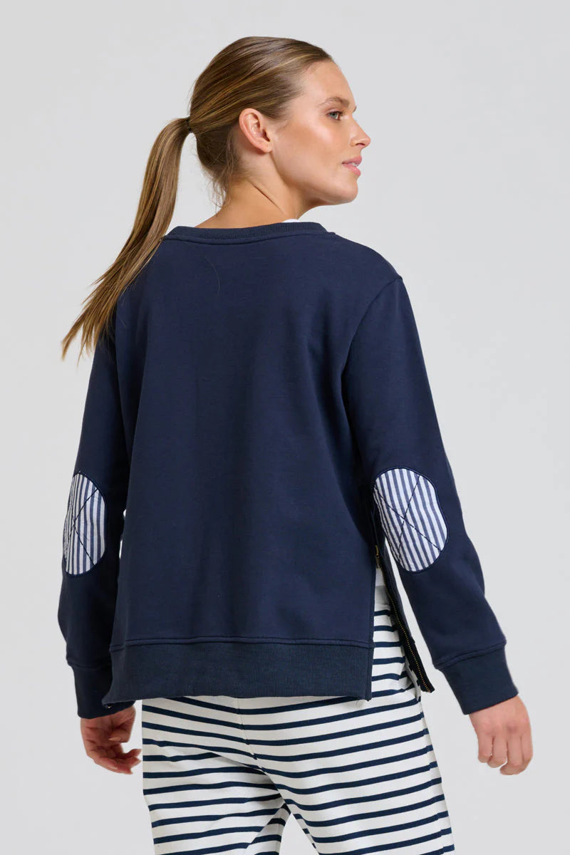 EST Classic Zipside Sweatshirt Nautical - Navy/White