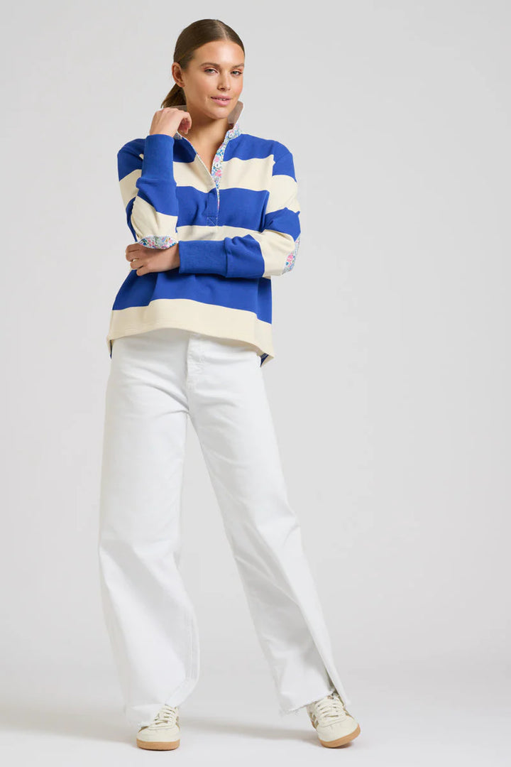 EST Rugby Cotton Sweatshirt - Royal Blue & Ivory