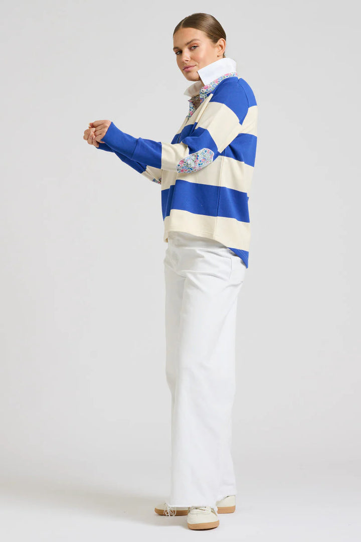 EST Rugby Cotton Sweatshirt - Royal Blue & Ivory