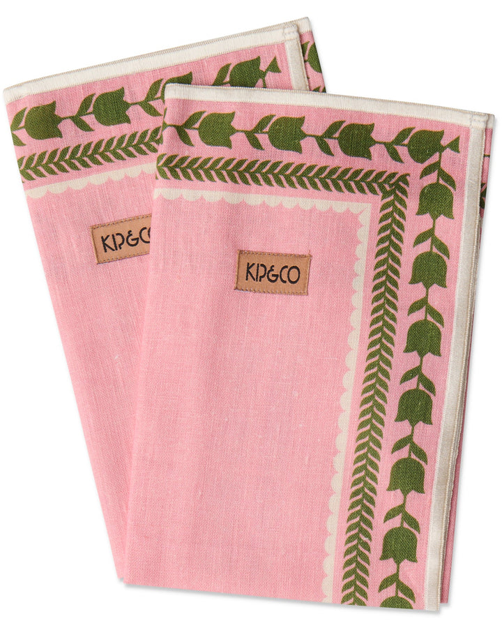 Kip & Co | FLOWER CHAIN EMBROIDERED 4P NAPKIN SET | One Size