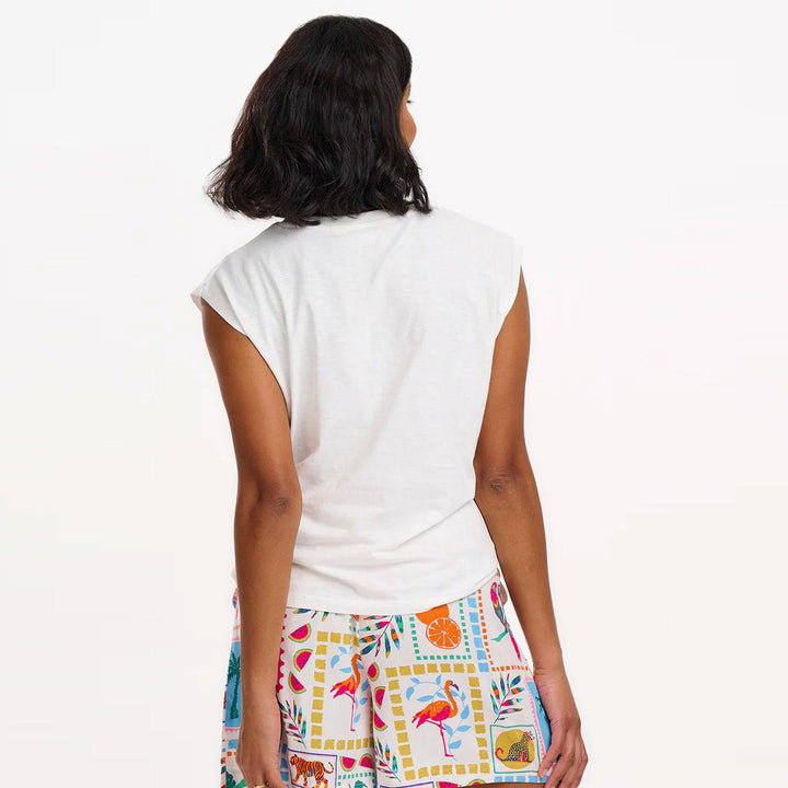 Chrissy Sugarhill Sunset Waves Relaxed Tank Tee OW