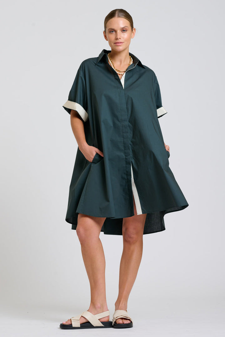 Shirty| The Bianca Oversized Shirt Dress - Slate