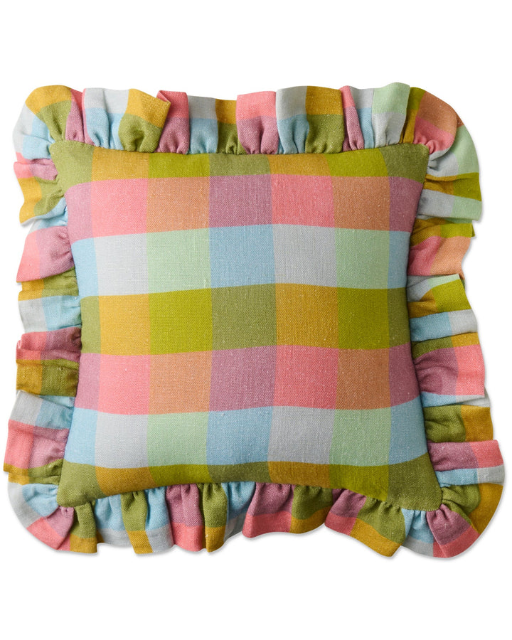 KIP & CO | FLORIDA TARTAN FRILL UPHOLSTERY CUSHION