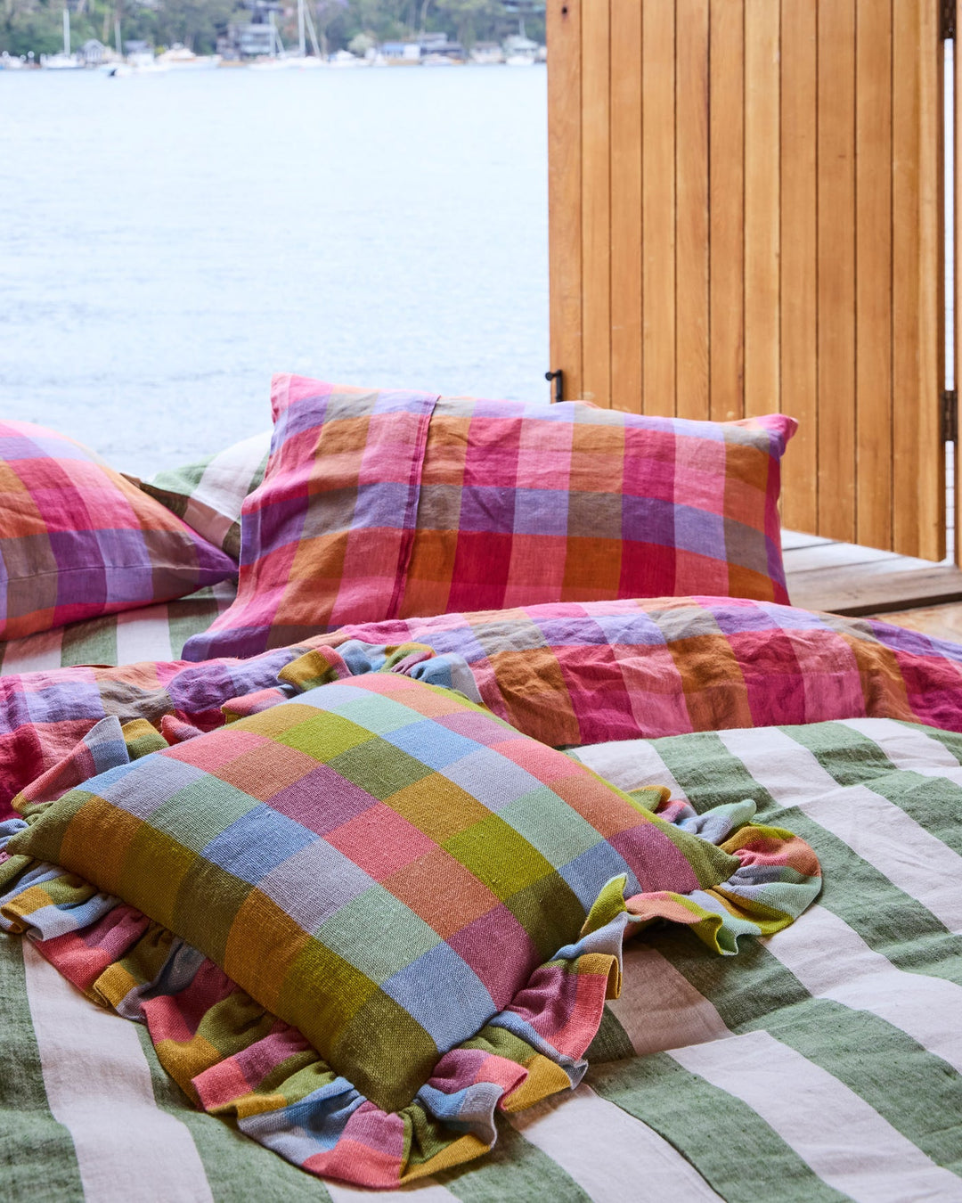 KIP & CO | FLORIDA TARTAN FRILL UPHOLSTERY CUSHION