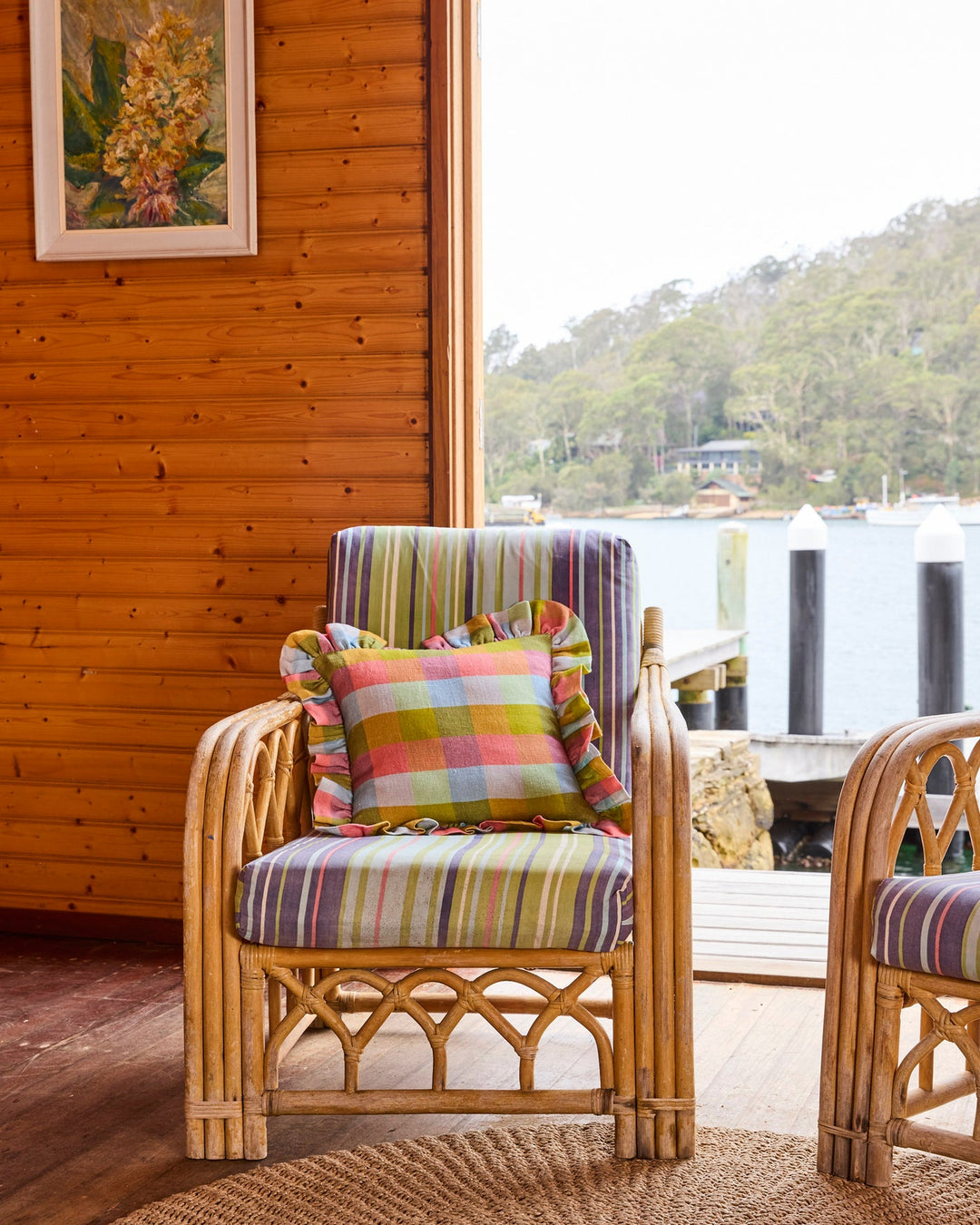 KIP & CO | FLORIDA TARTAN FRILL UPHOLSTERY CUSHION