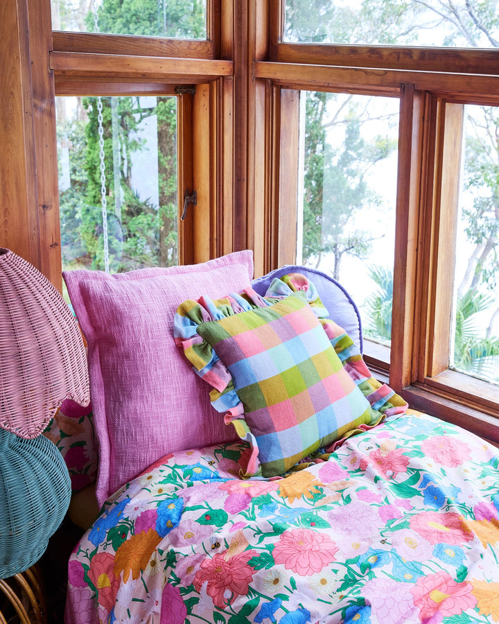 KIP & CO | FLORIDA TARTAN FRILL UPHOLSTERY CUSHION