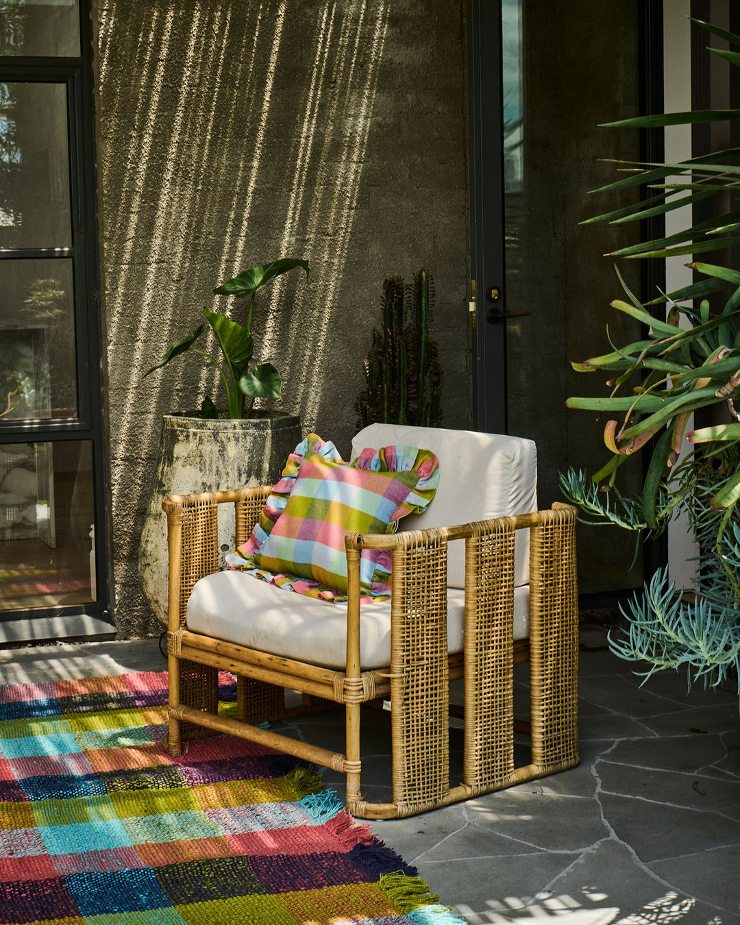 KIP & CO | FLORIDA TARTAN FRILL UPHOLSTERY CUSHION