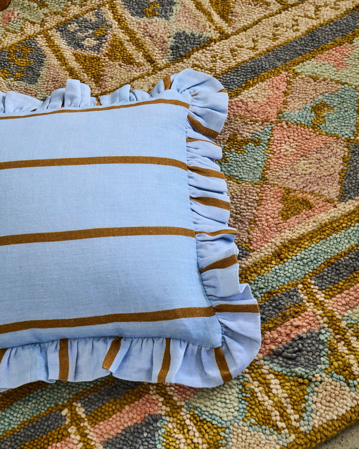KIP & CO | COMO STRIPE FRILL UPHOLSTERY CUSHION