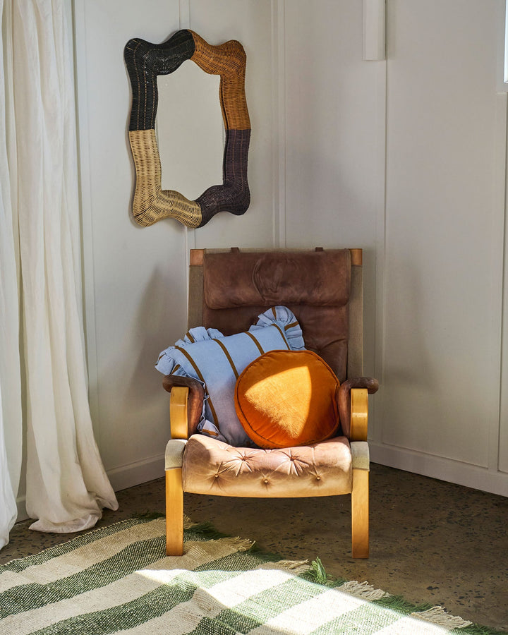 KIP & CO | COMO STRIPE FRILL UPHOLSTERY CUSHION