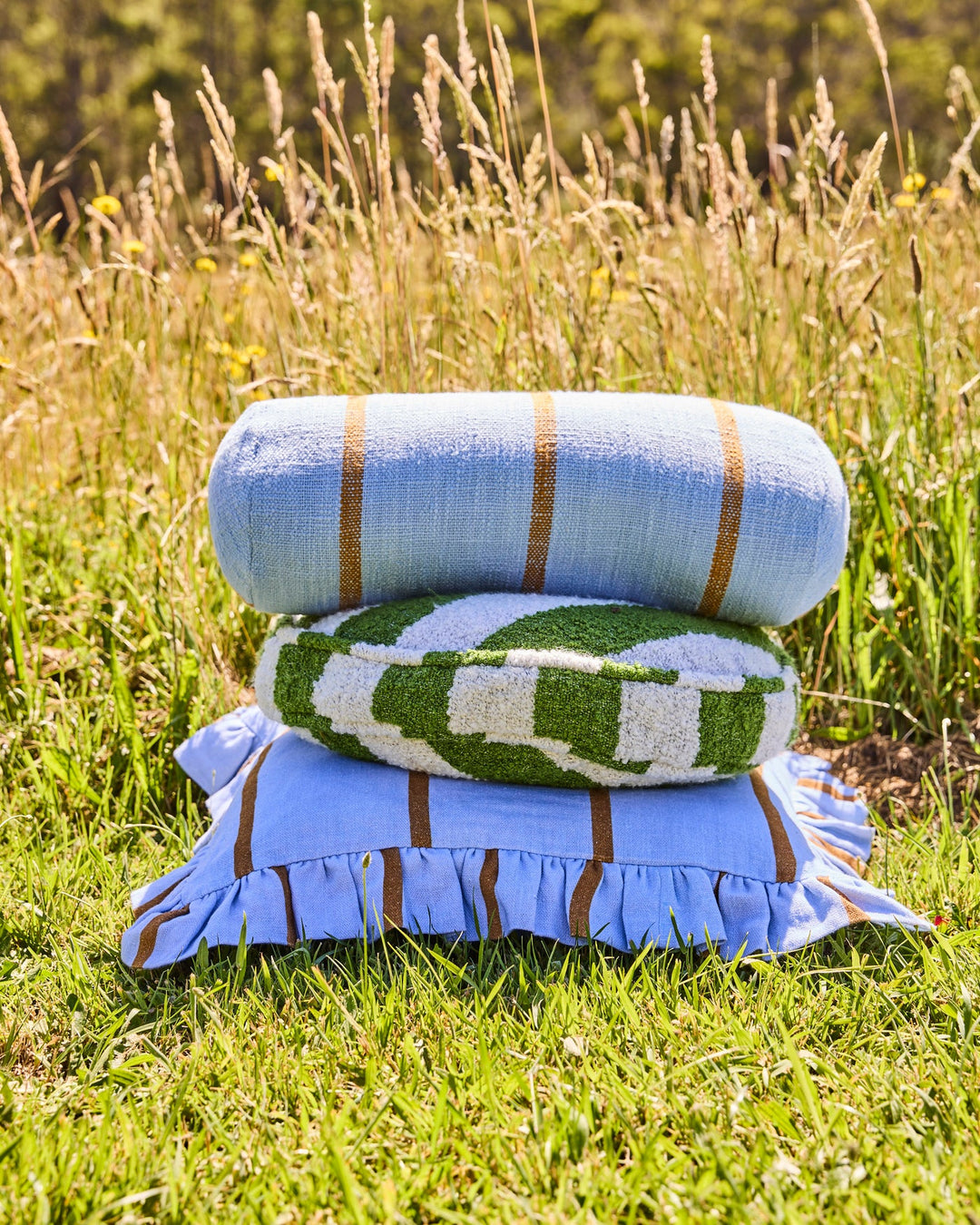 KIP & CO | COMO STRIPE FRILL UPHOLSTERY CUSHION