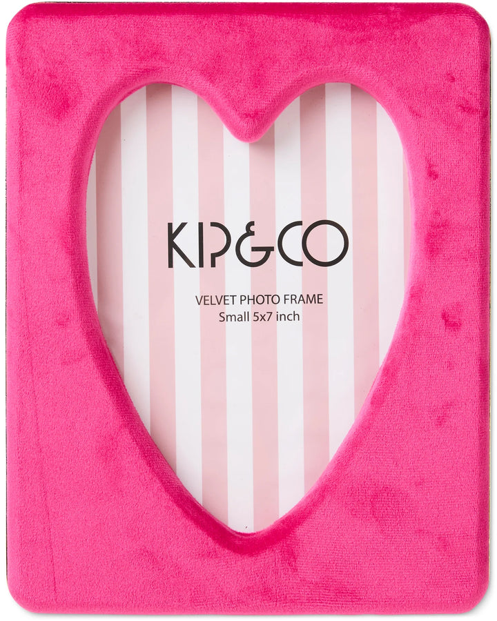 Kip & Co I Desert Pink Hear velvet photo frame
