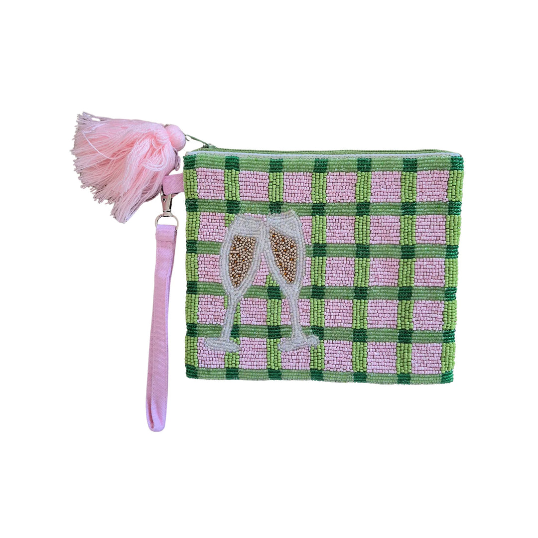 Zoda I Champagne glasses beaded clutch