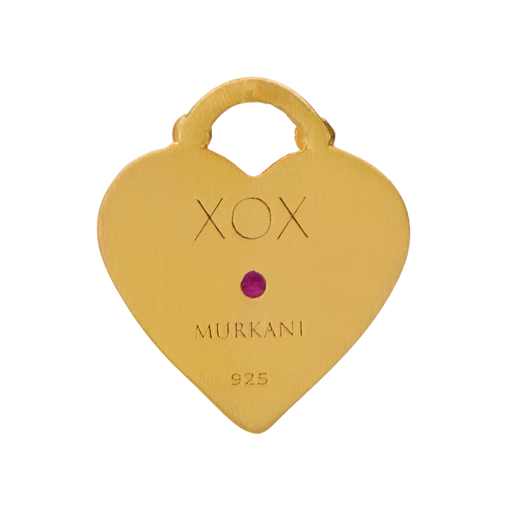Murkani |  Love You Small Heart Huggie Earrings | 18KT Yellow Gold Plate