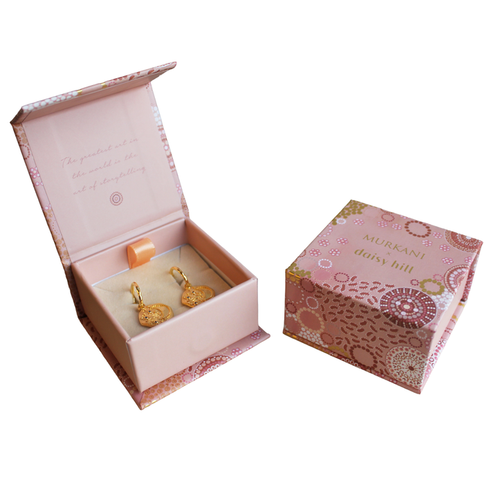 MURKANI | Soul Protector Small Shell Hoop Earrings | 18KT Yellow Gold Plate