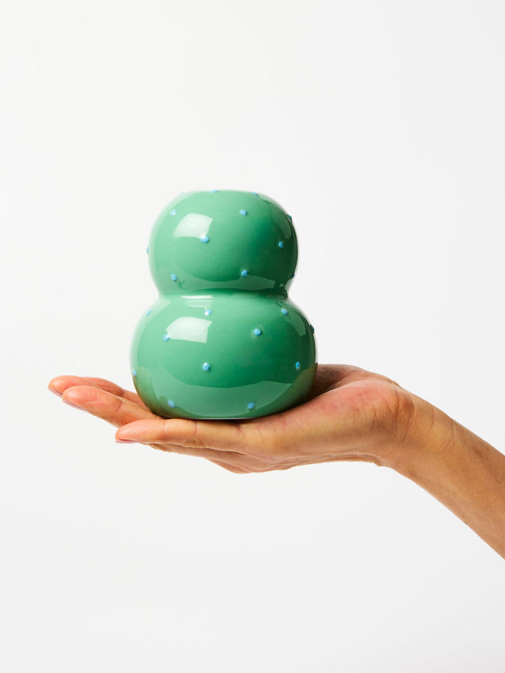 Jones and Co I FONDA GREEN BLUE DOTTY VASE - Dutch Hideout