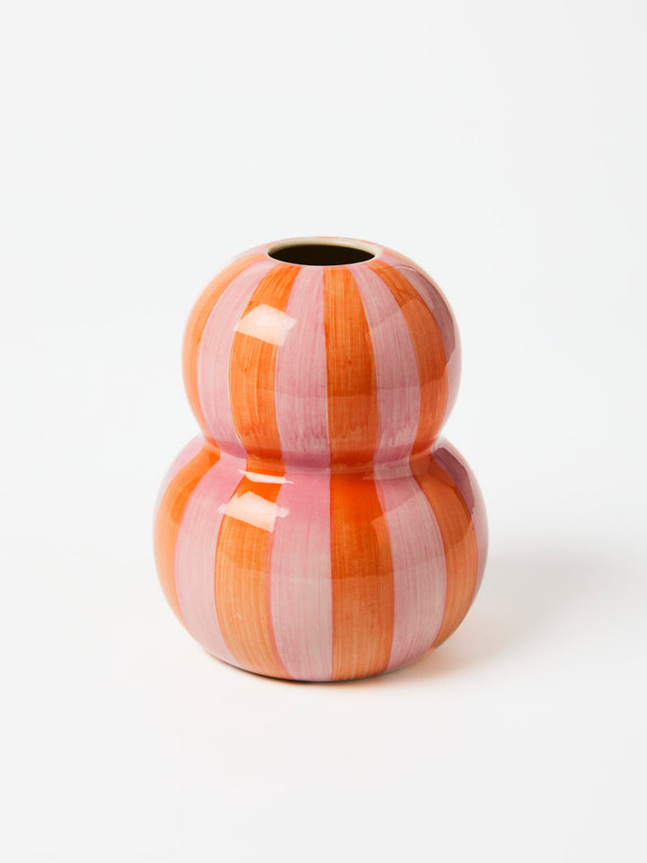 Jones and Co I FONDA PINK ORANGE STRIPE VASE - Dutch Hideout