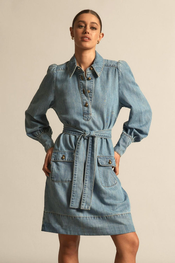 Zoe Kratzmann | Opal dress | light denim - Dutch Hideout